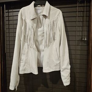 Women's Cream Fringe Jacket
